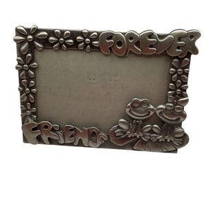 Pewter Picture Frame Forever Friends Frogs on Lily Pad 6X4